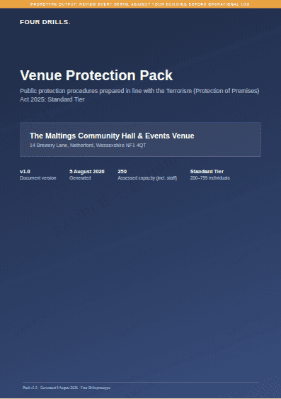 The Maltings Community Hall pack, page 1 of 13, readable in full.