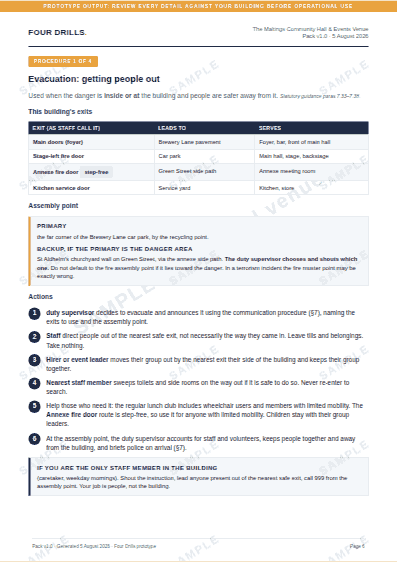 The Maltings Community Hall pack, page 6 of 13, readable in full.