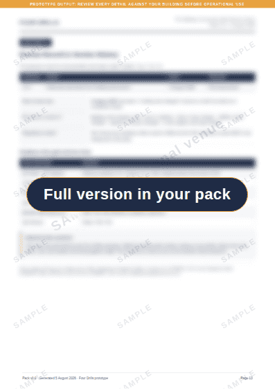 The Maltings Community Hall pack, page 13 of 13, blurred. The text is in your own pack.